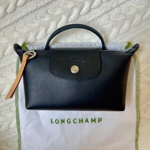 Longchamp Le Pliage City Mini Top Handle Pouch, Black, with Dust Bag